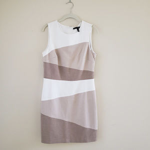 WHBM sleeveless beige/white day dress